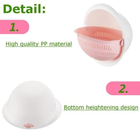 Kitchen Double Drain Basket Colander With Handle_2