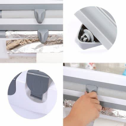Multi-fuctional 4 In 1 Kitchen Storage Holder Rack for Paper Towel/Cling Film/Tin Foil Dispenser_2