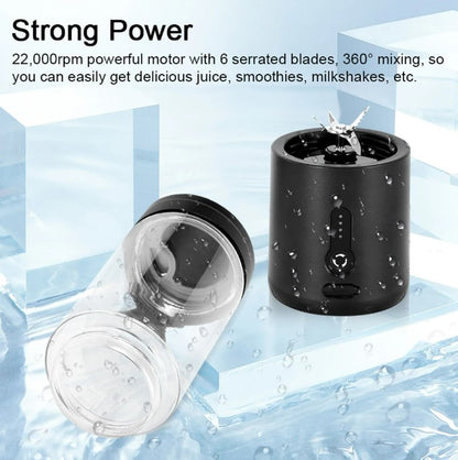 Portable Blender Cup USB Electric Fruit Juicer Rechargeable for Outdoor Sports Travel Camping - Black