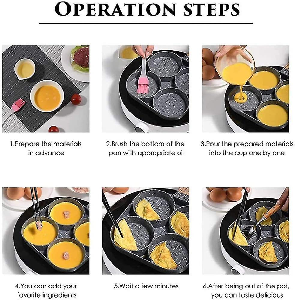 Time Saving Non Stick 4 Hole Frying Pan