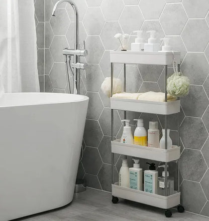 4 Layer Storage Trolley Kitchen/Bathroom Rack Tower Cart