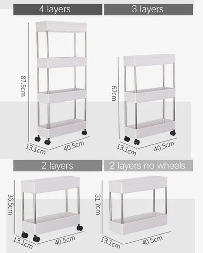 4 Layer Storage Trolley Kitchen/Bathroom Rack Tower Cart