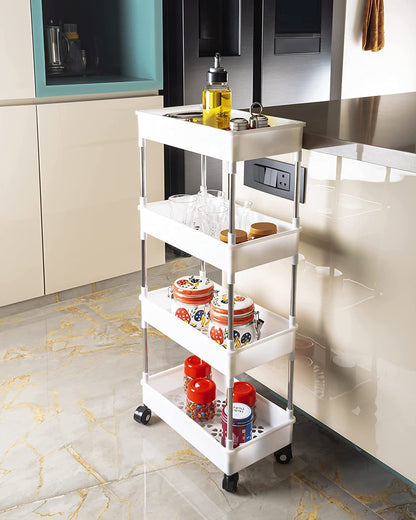 4 Layer Storage Trolley Kitchen/Bathroom Rack Tower Cart