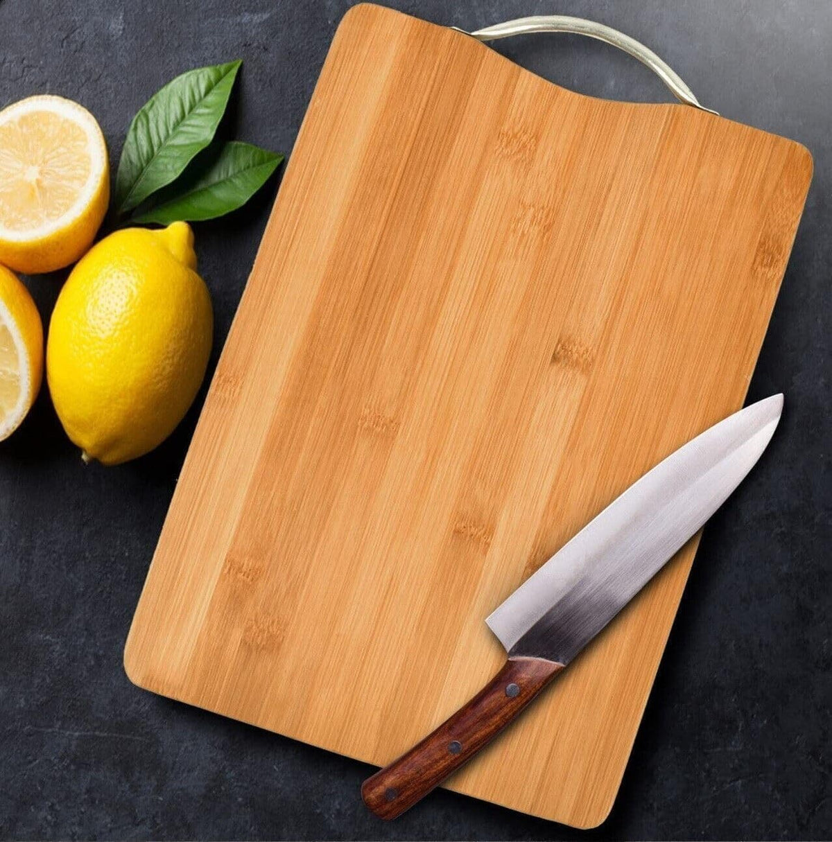Bamboo Chopping Board for Kitchen, Durable Wooden Cutting Board for Chopping Vegetables Meat, Slicing Board