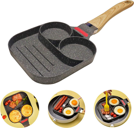 Pan with 2 Hole, Non-Stick Fried Egg Burger Pan