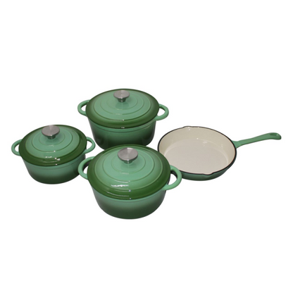 Cast Iron Pot Set 7pcs - Green