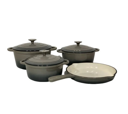 Cast Iron Pot Set 7pcs - Grey