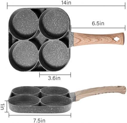 Non-Stick Frying Pan with 4 Hole Pancake Pan Fried Egg Burger Pan_1