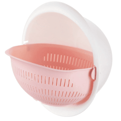 Kitchen Double Drain Basket Colander With Handle_3